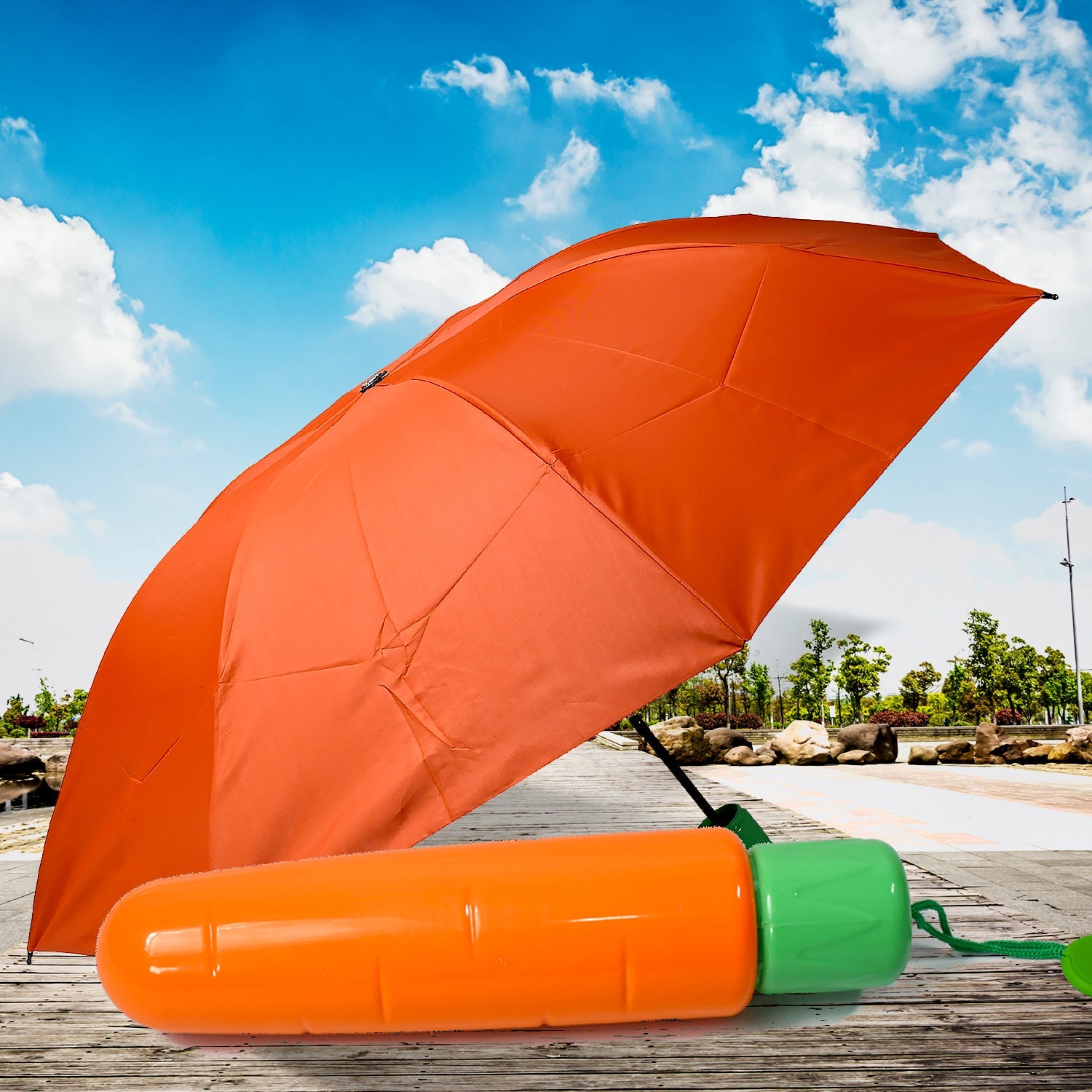 Vegetable shaped Folding Umbrella, Plastic Case Creative Fashion Folding Mini Sun Shade Rain Umbrella, Unique Umbrella, Sun & UV Protection, Cute Design (1 Pc) Vegetable shaped Folding Umbrella, Plastic Case Creative Fashion Folding Mini Sun Shade Rain Umbrella, Unique Umbrella, Sun & UV Protection, Cute Design (1 Pc)